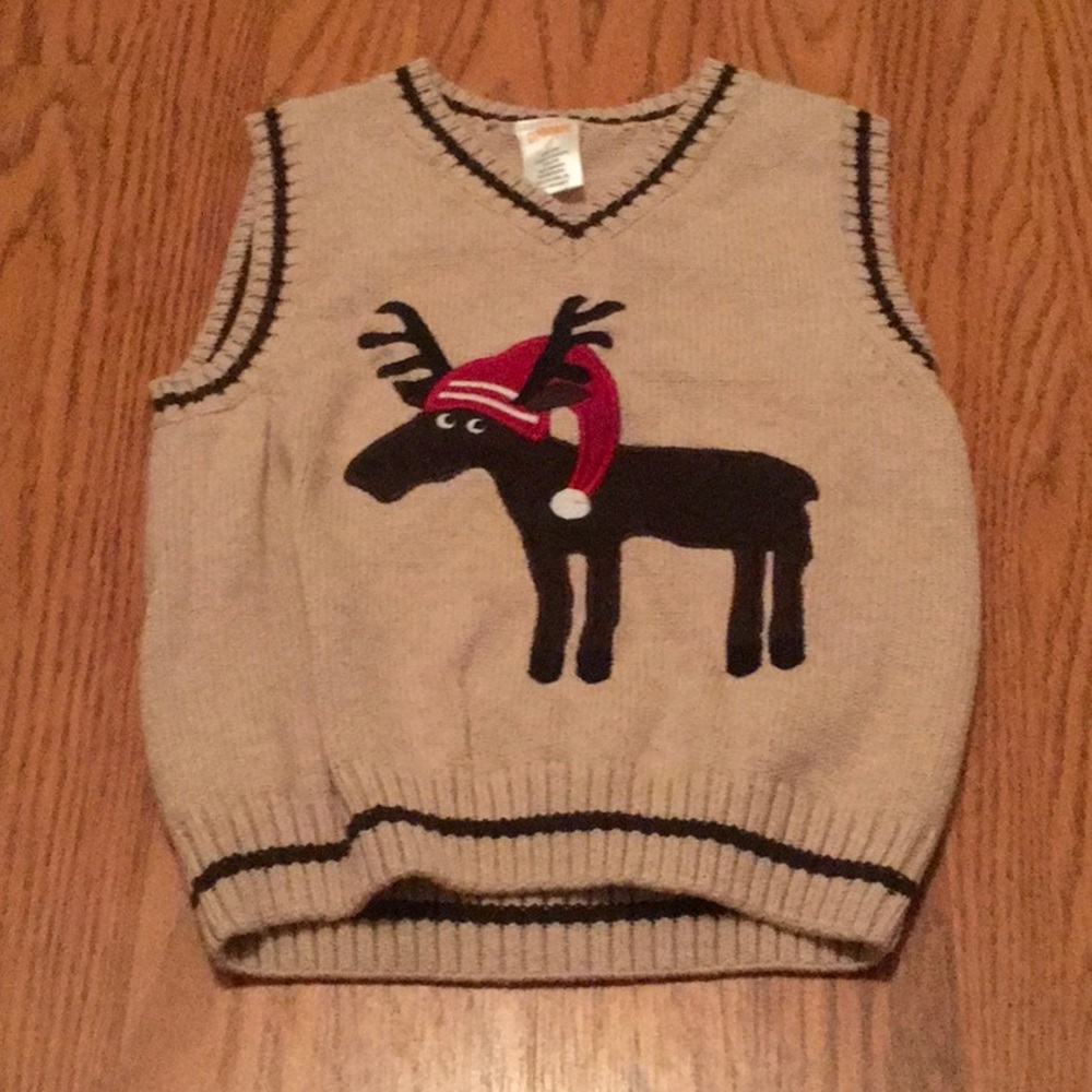 Moose Christmas sweater vest